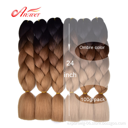 Jumbo Hair Crochet  For Afircan Braid Synthetic Ombre Braiding Hair Synthetic Braiding Hair Jumbo High Quality Wholesale Soft